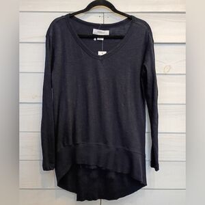 Workshop Republic Clothing Navy Blue V-Neck Women's Top